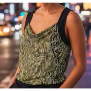 VTG MKM DESIGNS Y2K CLUB TANK TOP PARTY RAVE FESTIVAL 90s 2000s MADE USA SZ S